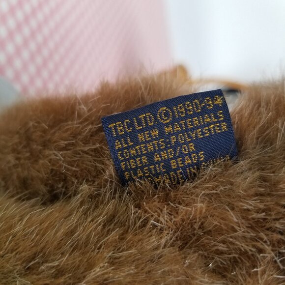 BOYDS STUFFED BROWN TEDDY BEAR, JOINTED 6" WITH BASKET VINTAGE LIKE NEW - Picture 6 of 6